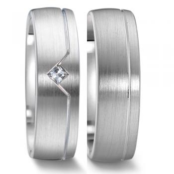 Trauringe Weissgold von Weidner 62140 + 72140